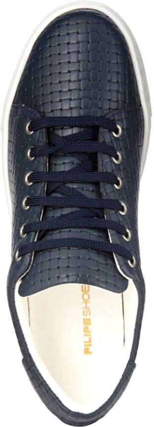 Liva Loop Sneaker in mooie gevlochten look Marine