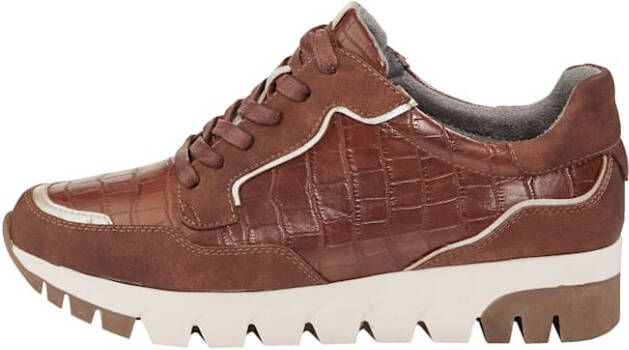 Liva Loop Sneaker met chic krokoreliëf Cognac