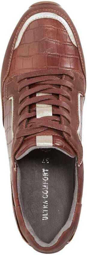 Liva Loop Sneaker met chic krokoreliëf Cognac