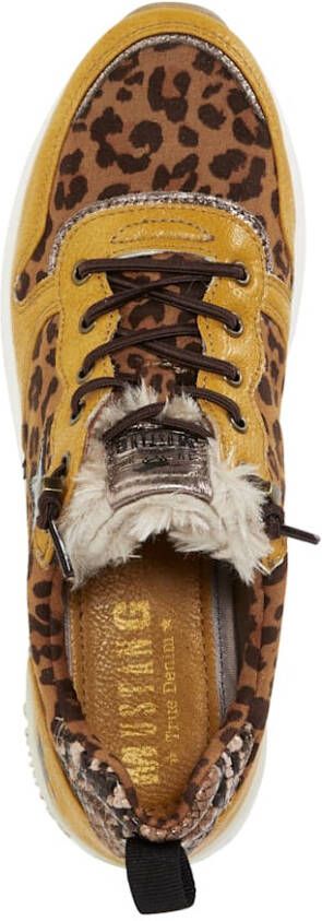 mustang Sneaker met elastische veters Okergeel