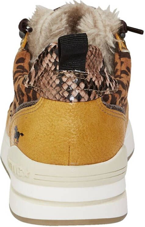 mustang Sneaker met elastische veters Okergeel