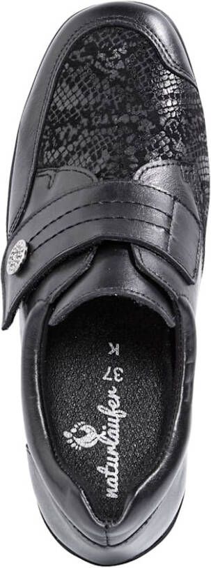 Naturläufer Klittenbandschoen met soepele zool Zwart