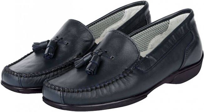 Naturläufer Mocassin met karakteristieke mocassinnaad Donkerblauw