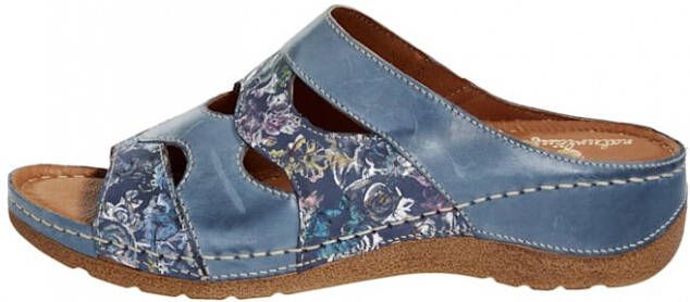 Naturläufer Muiltje met multicolor print Blauw