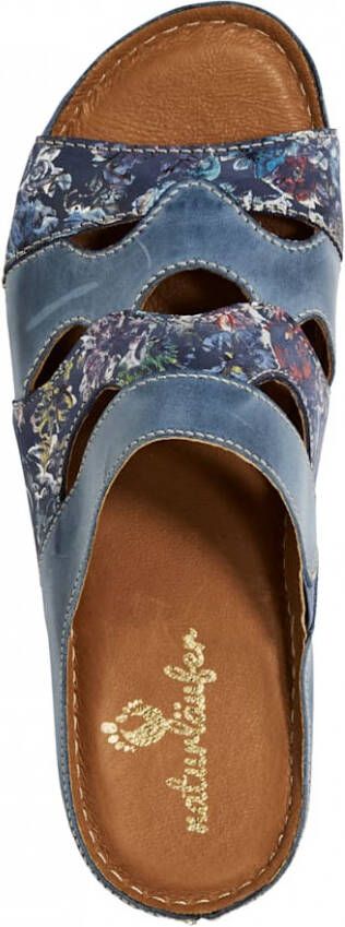 Naturläufer Muiltje met multicolor print Blauw