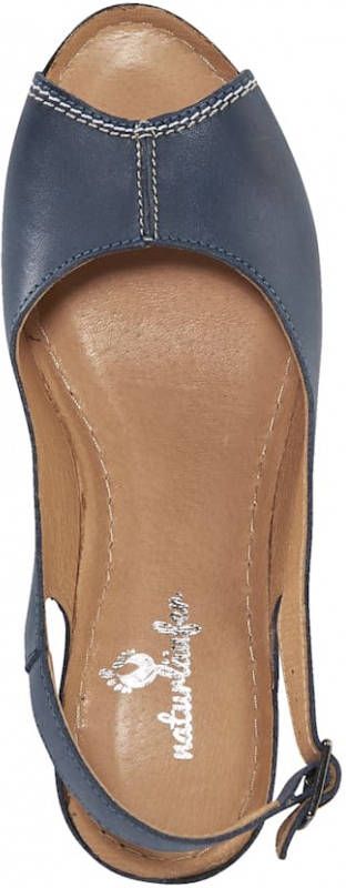 Naturläufer Sling met trendy hak in gevlochten look Donkerblauw