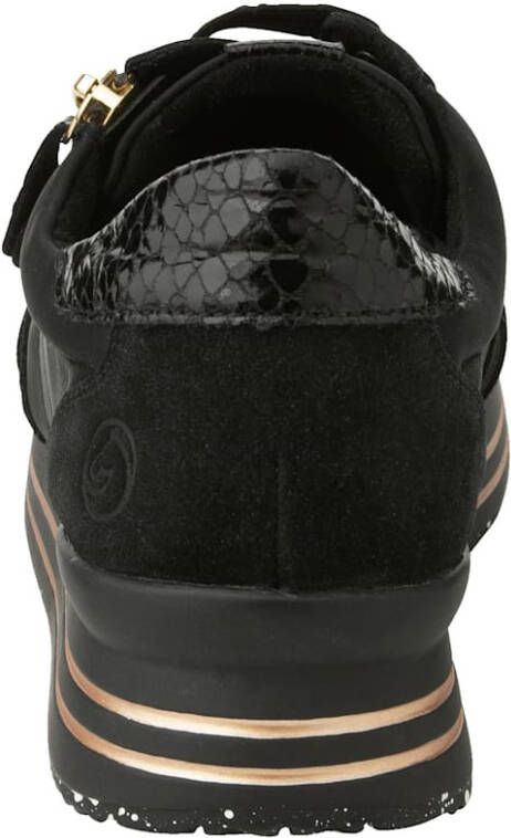 Remonte Sneaker van een mooie materialenmix Zwart Goudkleur