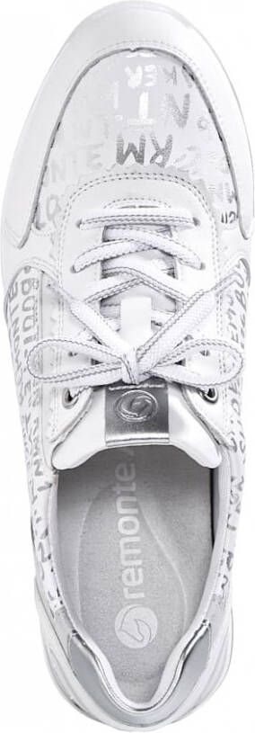 Remonte Sneaker met metallic opschriften Wit Zilverkleur