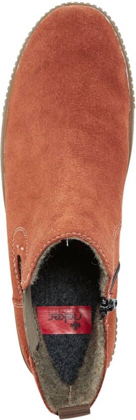 Rieker Chelsea boot met geruite elastische inzet Rood
