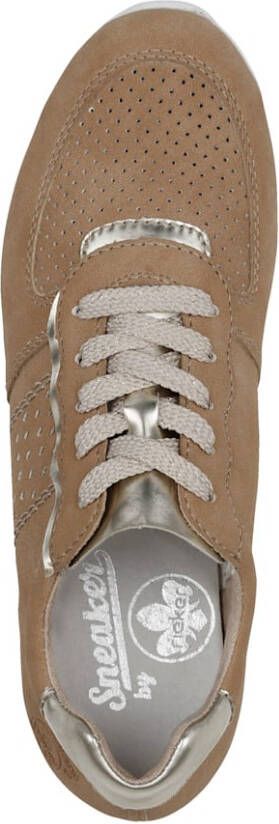 Rieker Sneaker met modieuze metallic details Zand