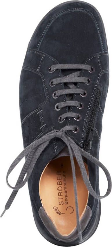 Ströber Veterschoen met rits Marine Grijs