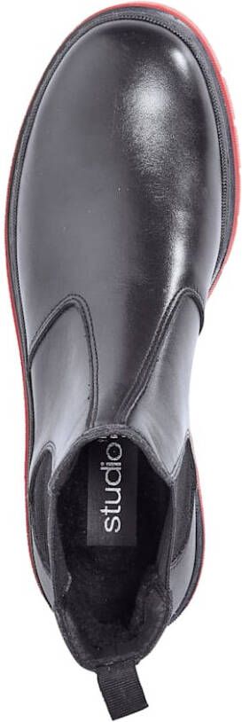 Studio W Chelsea boot met trendy plateauzool Zwart Rood