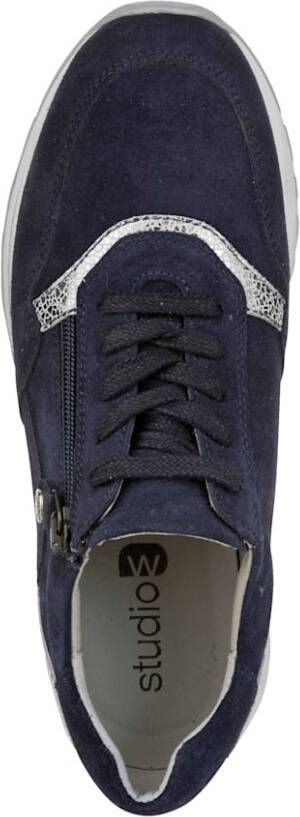 Studio W Sneaker met fraaie metallic details Marine Zilverkleur