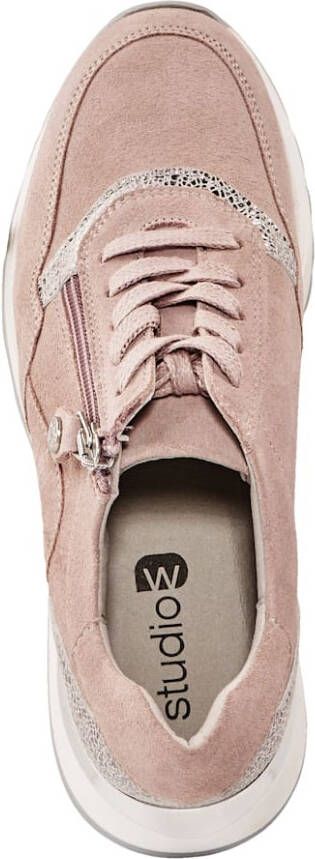 Studio W Sneaker met fraaie metallic details Roze Zilverkleur