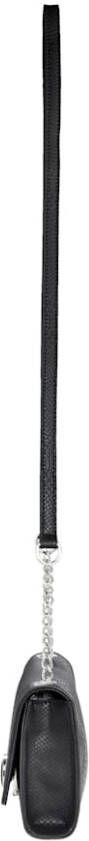 Taschenherz Clutch met krokoreliëf Zwart
