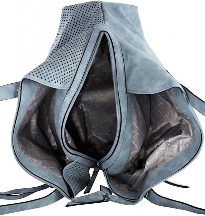 Taschenherz Shopper met perforaties Jeansblauw