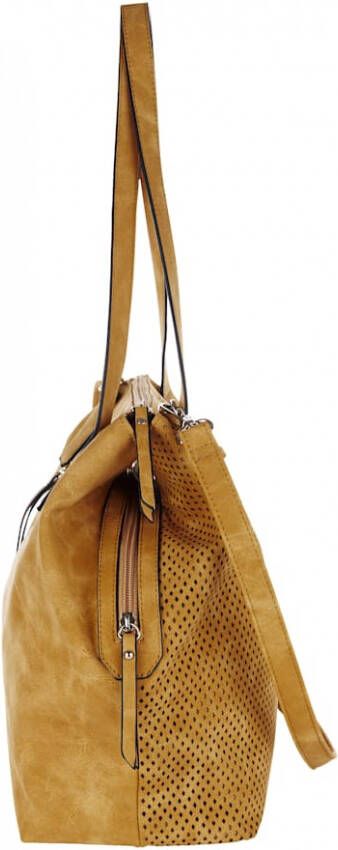 Taschenherz Shopper met perforaties Mosterdgeel
