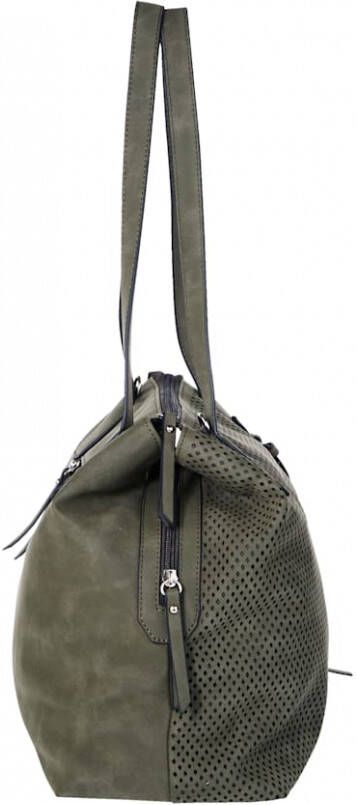 Taschenherz Shopper met perforaties Olijf