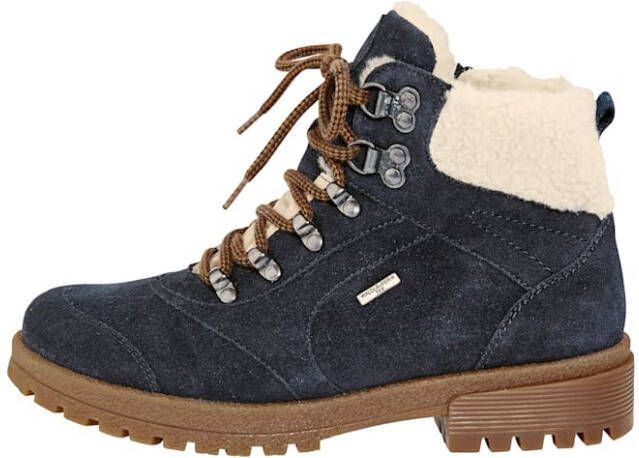 Waldläufer Hoge veterschoen in TEX-uitvoering Donkerblauw