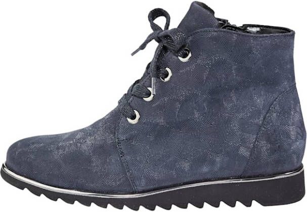 Waldläufer Hoge veterschoen met EVA-zool Donkerblauw