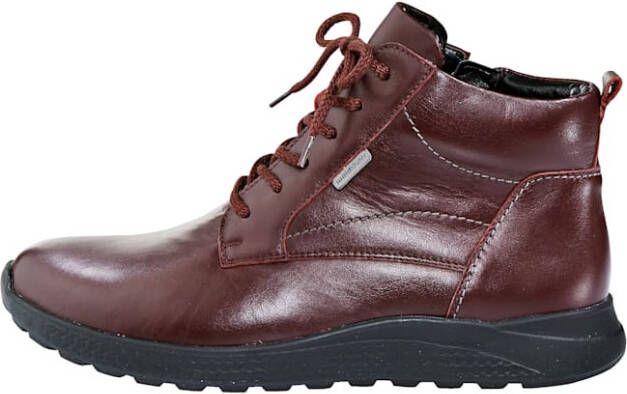 Waldläufer Hoge veterschoen met rits aan de binnenkant Bordeaux