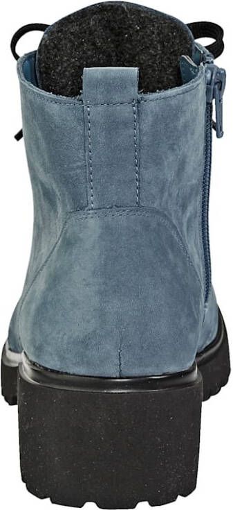 Waldläufer Hoge veterschoen Warme voering van textiel Blauw