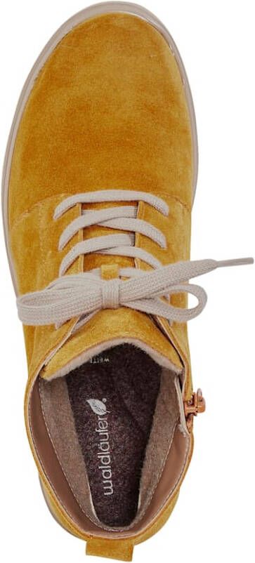 Waldläufer Hoge veterschoen Warme voering van textiel Geel