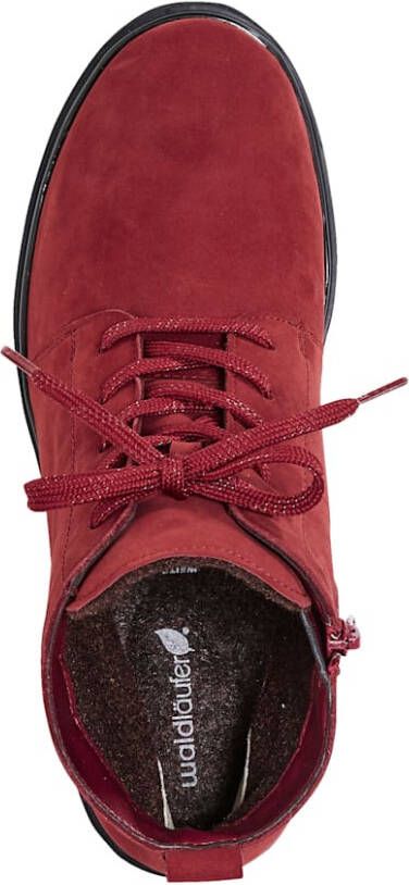 Waldläufer Hoge veterschoen Warme voering van textiel Rood