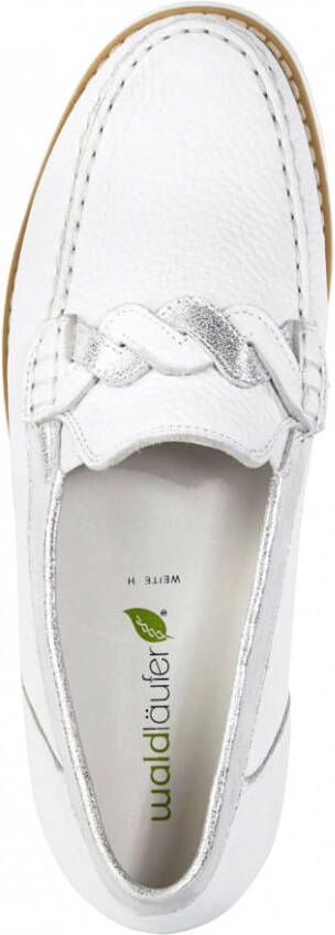 Waldläufer Mocassin van generfd hertennappa Wit