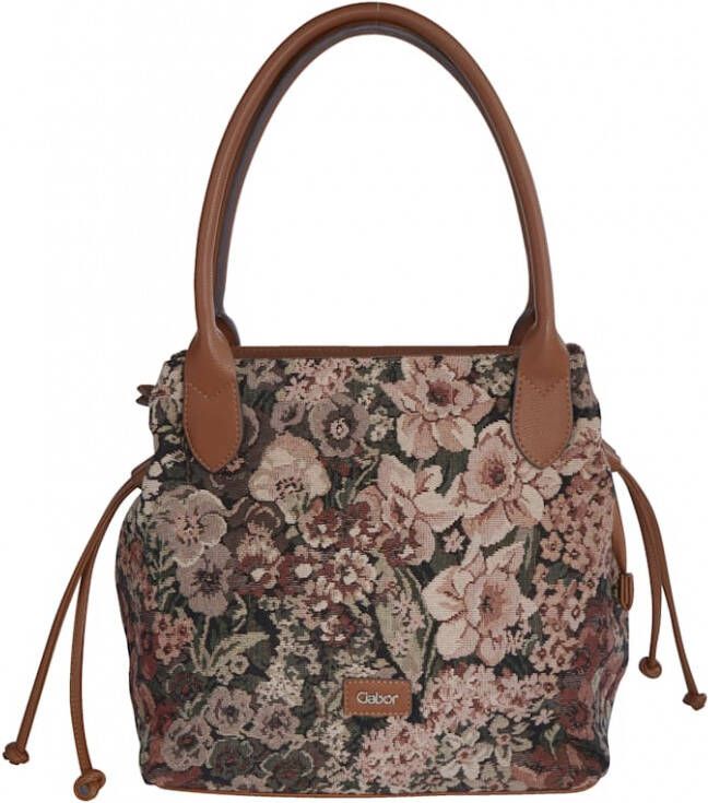 Gabor Shopper met bloemenpatroon Cognac Multicolor