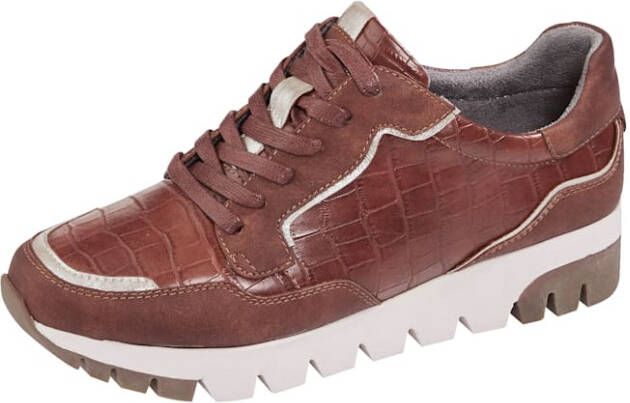 Liva Loop Sneaker met chic krokoreliëf Cognac