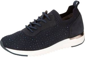 MONA Veterschoen met strassteentjes Donkerblauw