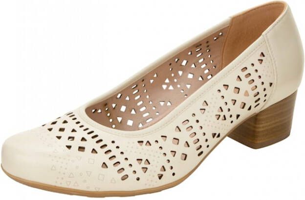 Naturläufer Pump met prachtige perforaties Crème