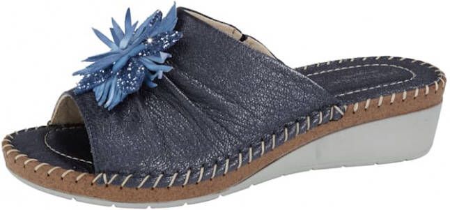 Relaxshoe Muiltje met mooie sierbloem Blauw