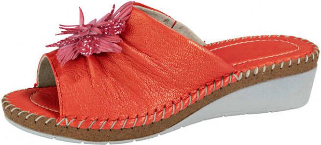 Relaxshoe Muiltje met mooie sierbloem Rood