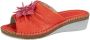Relaxshoe Muiltje met mooie sierbloem Rood - Thumbnail 1