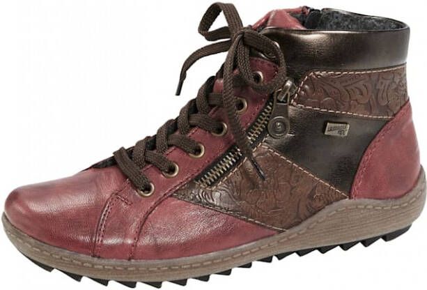 Remonte Hoge veterschoenen met fijne stempeldruk