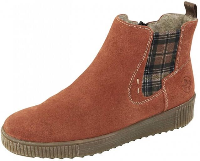 Rieker Chelsea boot met geruite elastische inzet Rood