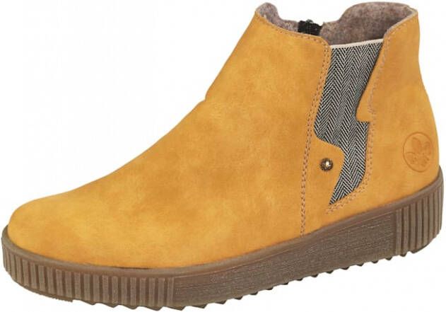 Rieker Enkellaarsje met elastische inzet Mosterdgeel - Schoenen.nl