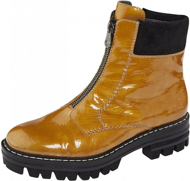 Rieker Enkellaarsje met sierrits Mosterdgeel - Foto 2