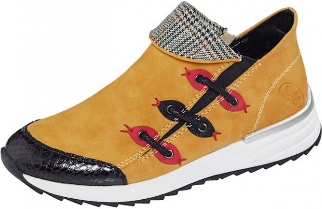 Rieker Instapper in harmonieuze kleuren Mosterdgeel - Schoenen.nl