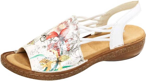 Rieker Sandaaltje Met gekruiste elastische banden Multicolor Wit