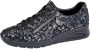 Rieker Sneakers met sleehak met bloemenprint vrijetijdsschoen lage schoen veterschoen - Thumbnail 1