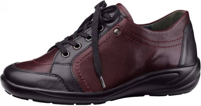 Semler Veterschoen met trendy siernaden Zwart Bordeaux