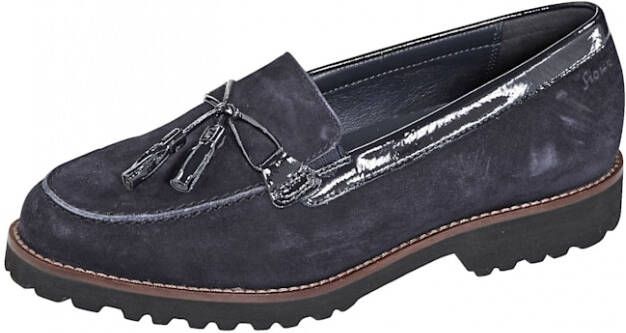 Sioux Mocassin van hoogwaardig lamssuède Donkerblauw