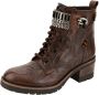 Studio W Hoge veterschoen in used look Donkerbruin - Thumbnail 1