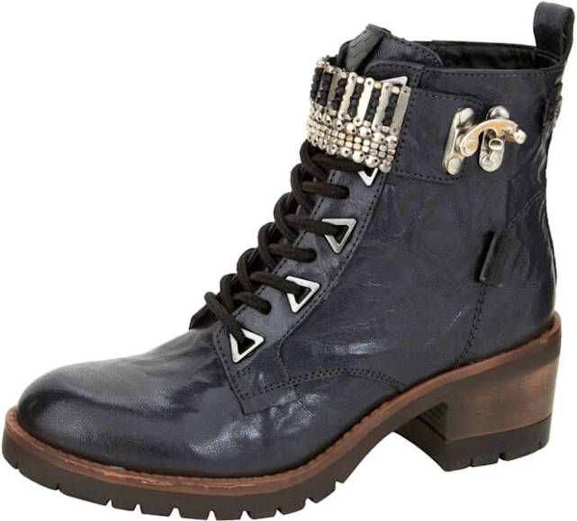 Studio W Hoge veterschoen in used look Marine