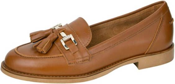 Studio W Loafer met leren sierkwastje Cognac