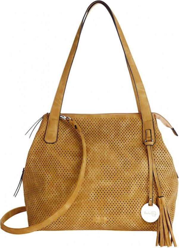 Taschenherz Shopper met perforaties Mosterdgeel