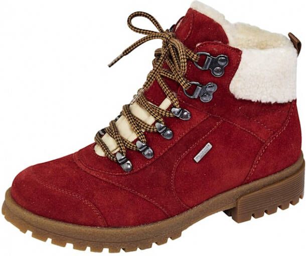 Waldläufer Hoge veterschoen in TEX-uitvoering Rood